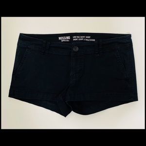 Mossimo Black Slit Pocket Low Rise Short Shorts